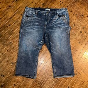 Lane Bryant bling size 24 cropped cropped distressed jeans
